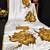 Mustard printed satin saree with blouse piece
