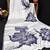 Grey printed satin saree with blouse piece