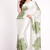 Green printed satin saree with blouse piece