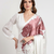 Mauve printed satin saree with blouse piece