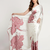 Mauve printed satin saree with blouse piece