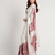 Mauve printed satin saree with blouse piece