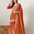 Orange color embroideried chinon semi stitched palazzo suit