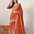 Orange color embroideried chinon semi stitched palazzo suit