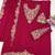Cherry color embroideried chinon semi stitched palazzo suit