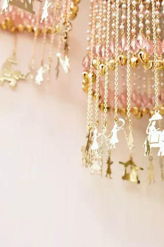 Chandelier pink stones baraat charms kaleera - set of 2 pieces