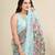 Women Sky Blue Floral Embroidered Designer Saree