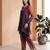 Purple fendi silk tie and dye short kurta with pant