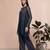 Blue fendi silk tie and dye short kurta with pant