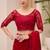 red faux chiffon satin saree