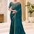 teal faux chiffon satin embroidered saree