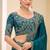 teal faux chiffon satin embroidered saree