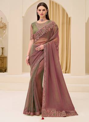 multicolor faux georgette embroidered saree 1