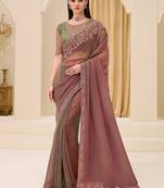 multicolor faux georgette embroidered saree
