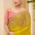 mustard faux chiffon satin saree