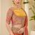 silk blend embroidered saree in rust 