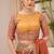 silk blend embroidered saree in rust 