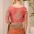 silk blend embroidered saree in rust 