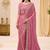 powder pink shimmer faux satin embroidered saree