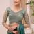 teal green faux tissue embroidered saree