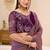 mauve faux georgette embroidered saree