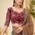 golden brown faux georgette embroidered saree