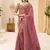 onion pink faux georgette embroidered saree
