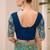 turquoise blue faux georgette embroidered saree