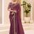 wine faux georgette embroidered saree