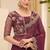 wine faux georgette embroidered saree