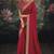 red  embroidered silk blend saree