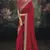 red  embroidered silk blend saree