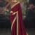 maroon embroidered  silk blend saree
