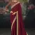 maroon embroidered  silk blend saree