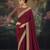 maroon embroidered  silk blend saree