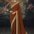 rust embroidered  silk blend saree