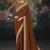 rust embroidered  silk blend saree