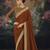  rust embroidered  silk blend saree