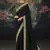  black embroidered  silk blend saree