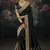  black embroidered  silk blend saree