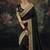  black embroidered  silk blend saree