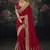  red embroidered red silk blend saree