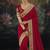  red embroidered red silk blend saree