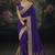  purple embroidered  silk blend saree