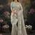 light grey embroidered silk blend saree