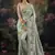 light cyan silk blend embroidered saree