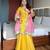 Yellow kurta sharara set with dupatta for women sequins zari work festive wear outfit