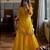 Yellow kurta sharara set with dupatta for women sequins zari work festive wear outfit