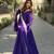 Women purple wedding wear anarkali set with dupatta heavy embroidery sequins zari work
