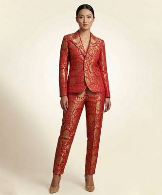 Pink woven brocade co ord set 1
